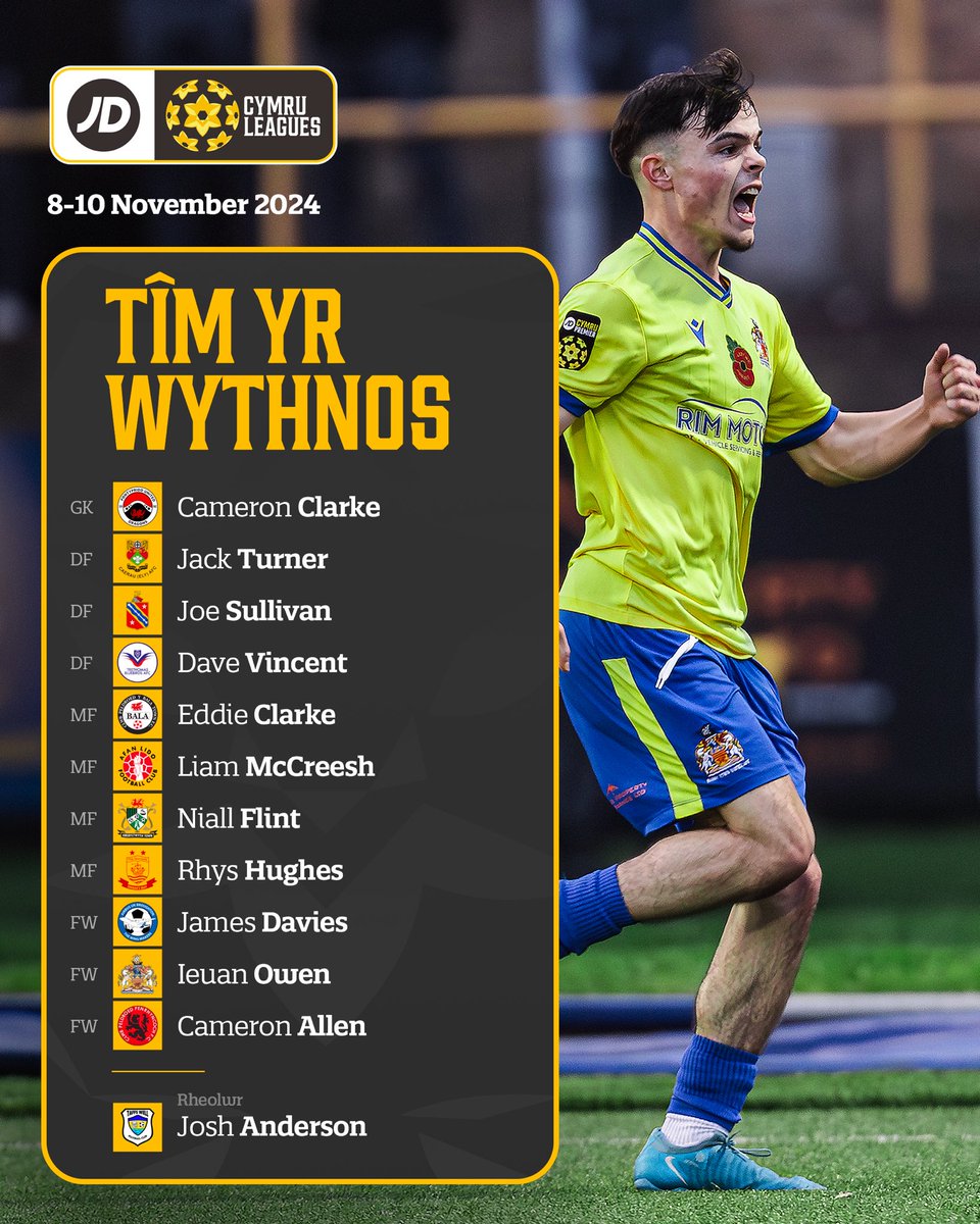 🌟 TEAM OF THE WEEK 🌟

Presenting the best XI from the weekend's #JDCymruLeagues action 👇