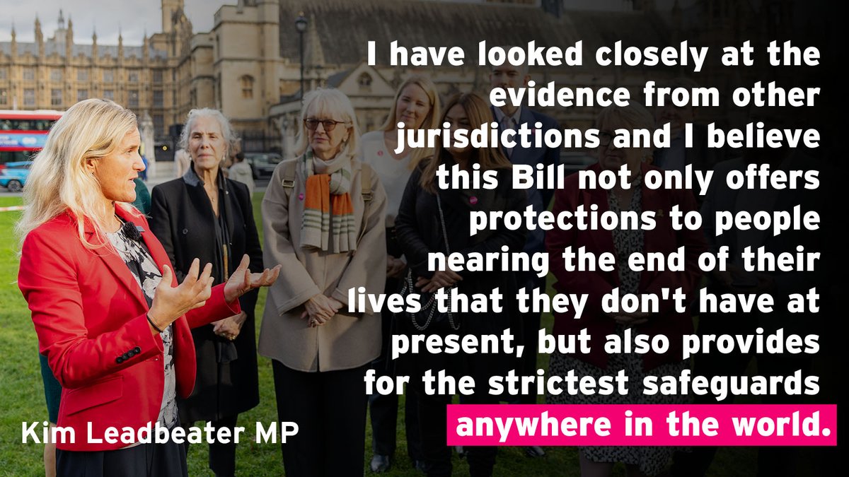 Compassion and safety are the cornerstones of Kim Leadbeater MP’s assisted dying bill; bringing choice to those who want and need it as they die, but also introducing regulation and scrutiny where there is currently none. That benefits us all.

#YesToDignity