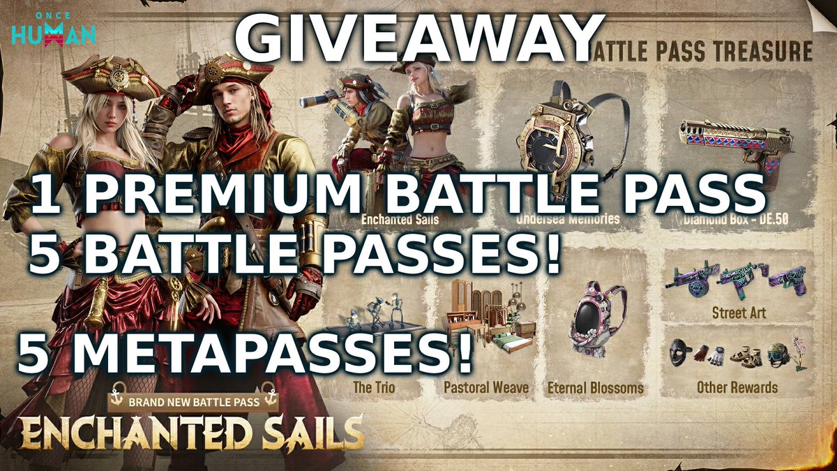 HotLocalNun's tweet photo. 🎁🎁 MASSIVE ONCE HUMAN GIVEAWAY! 🎁🎁

1 PREMIUM BATTLE PASS!
5 BATTLE PASSES!
&amp; 
5 METAPASS codes!
11 winners! 
To Enter:
https://t.co/ihxHe2CjkX 

ENDS 23rd DECEMBER 2024 (AEST) https://t.co/NqiL0CC9qc