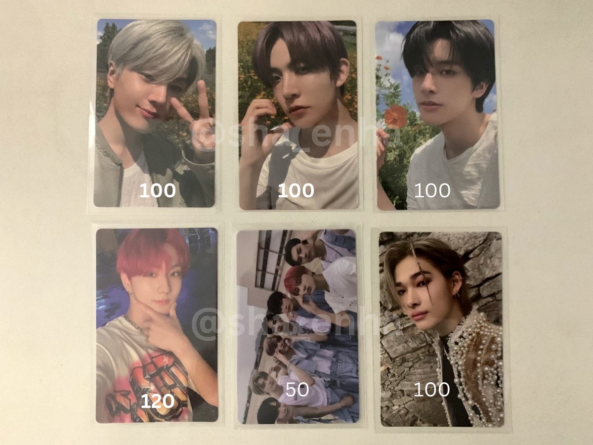 sha_enha's tweet photo. wts enhypen pc!

-official
- onhand
- direct jnt
- no to sensitive
- can send video condi through dm

#. enhypen heeseung jay jake sunghoon sunoo jungwon ni-ki  official photocards https://t.co/KflOCLEHzm