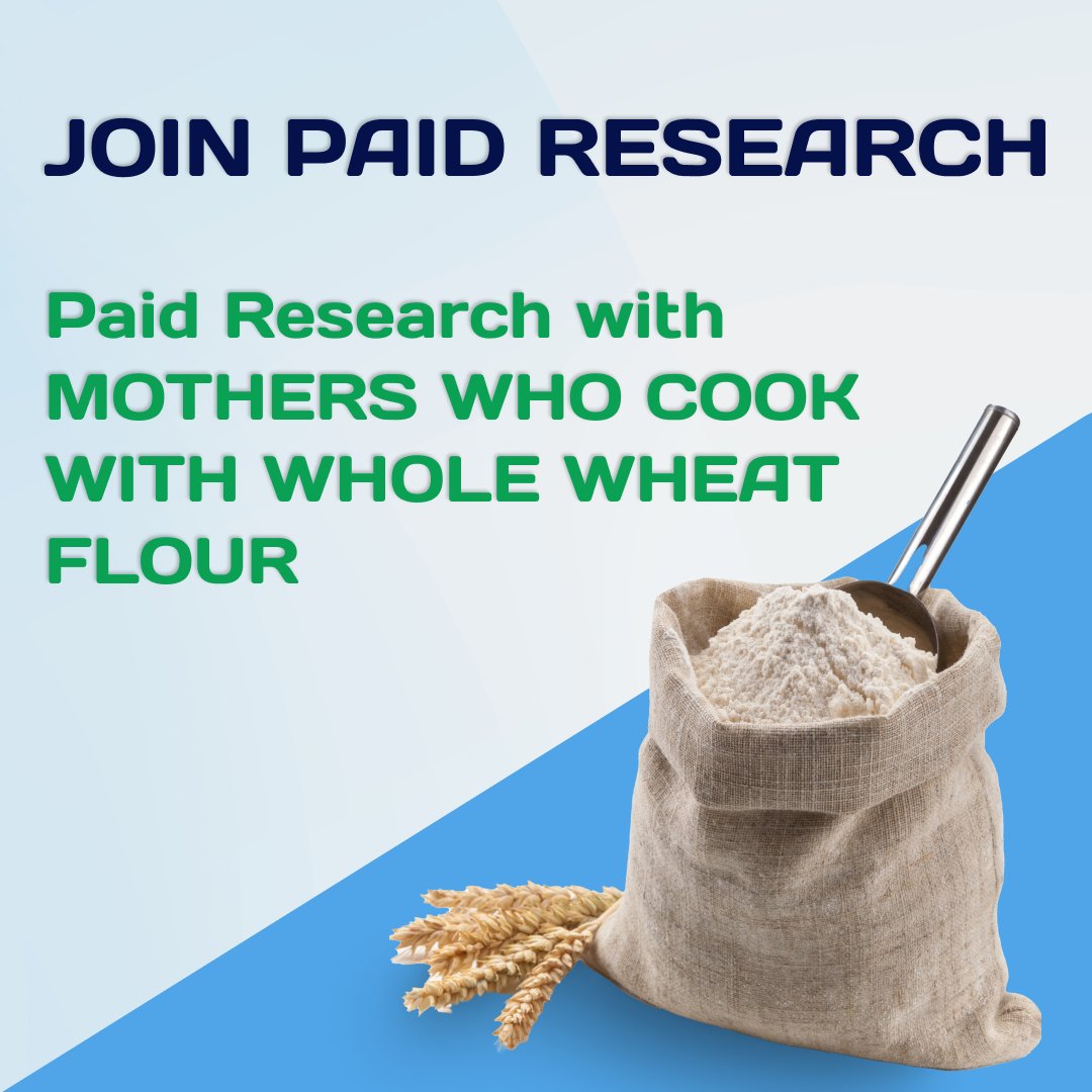 PAID INTERVIEW WITH ATTA/WHOLE WHEAT FLOUR USERS, $100 INCENTIVE
The MPRO Research agency invites whole wheat flour (Atta) buyers to participate in a paid research interview about their purchase and cooking experience. Fill in a short questionnaire here: questionpro.com/t/AQc6fZ38Yu