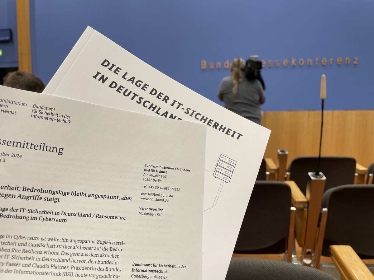 @bundespressekonferenz - gleich ⁦<a href="/BMI_Bund/">Bundesministerium des Innern</a>⁩ ⁦<a href="/BSI_Bund/">BSI</a>⁩ Faeser und Plattner zur Sicherheit + Resilienz des Internets, Spionage, Bedrohungslage , besonders vor #Wahl <a href="/ntv/">NTV</a>