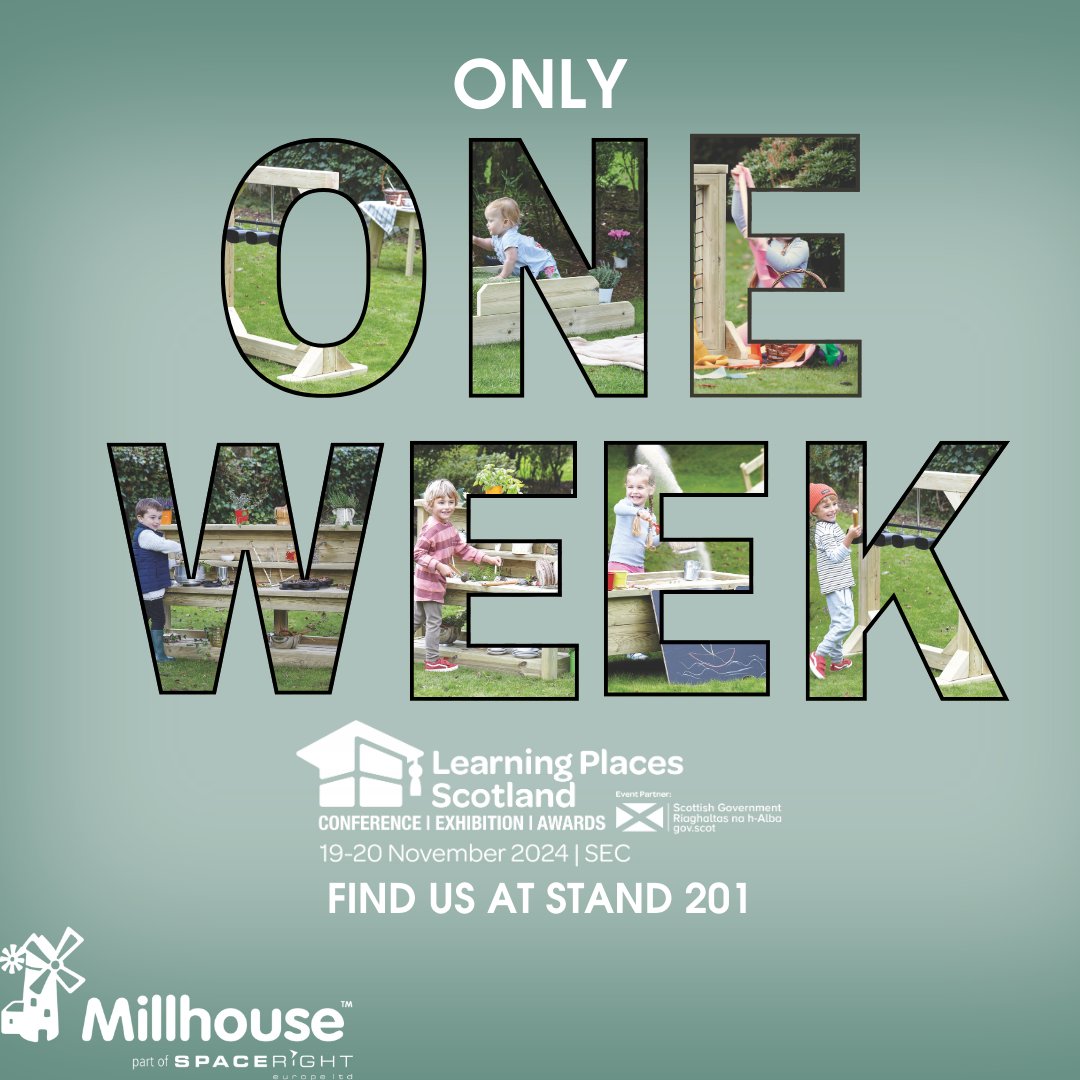 We are just ONE WEEK from exhibiting at Learning Places Scotland 2024! ✏️ 

We'll be at the SEC on November 19-20 at Stand 201, drop by to say hello and see what we have on display! 👋