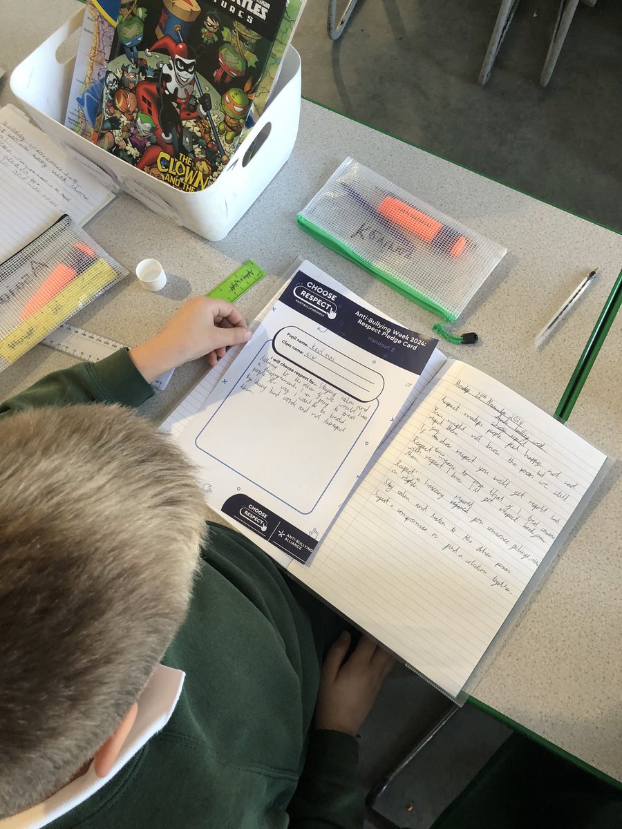 Year 4 discussed what respect means to them and learnt strategies to respectfully disagree with someone. We then wrote our pledges to ‘Choose Respect’. ABW 2024
<a href="/FossdeneSchool/">Fossdene Primary School</a> 
<a href="/ABAonline/">Anti-Bullying Alliance #AntiBullyingWeek</a>