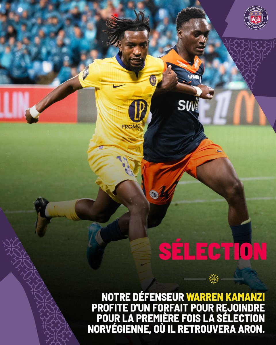 ToulouseFC's tweet photo. Hier, Warren a reçu un beau 🎁 d'anniversaire !

Le jour de ses 24 ans, il a reçu une première convocation pour rejoindre la sélection norvégienne 🇳🇴

Bon rassemblement à lui 😊 https://t.co/5DjeqzrmML