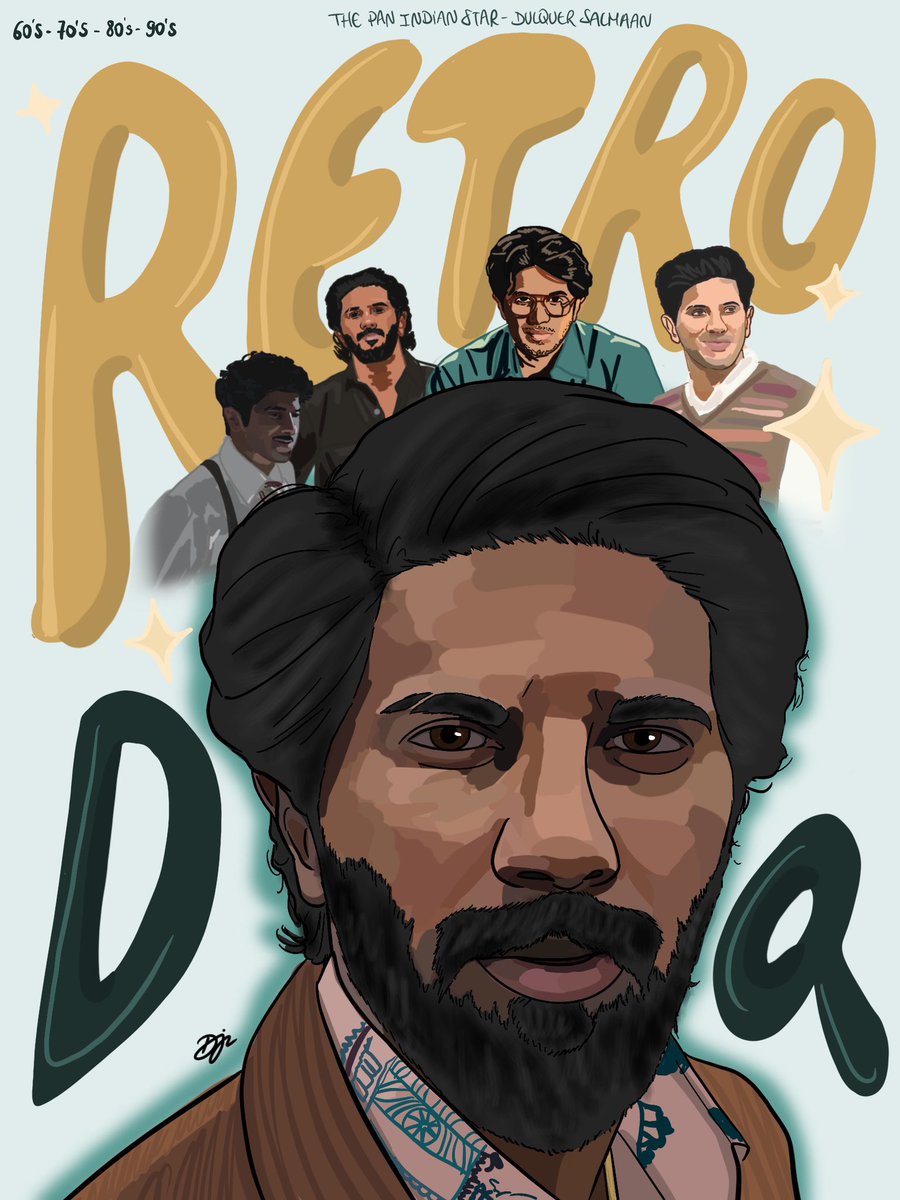 djmn_drawing's tweet photo. #3YearsOfKurup 🤗❤️ - @dulQuer with all this Retro Characters ✨
#LuckyBashkar ⚡️ https://t.co/1srVuOCZ0H