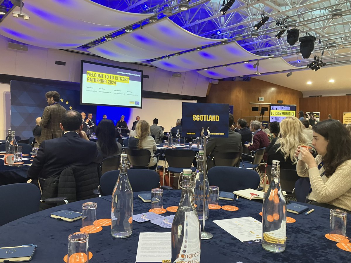 IreneOldfather's tweet photo. What an inspiring day at #EUCitizensGathering #EUinUK much excitement in the room. Honoured finalist  #EmpowerEU  awards .4tables of 🏴󠁧󠁢󠁳󠁣󠁴󠁿 delegates @ALLIANCE_ExtAff @ALLIANCEScot @ScotGovBrussels @AngusRobertson @D_G_Alexander @  Watch this space @StephenGethins @RichardBakerMP https://t.co/BDlKEM9mmq