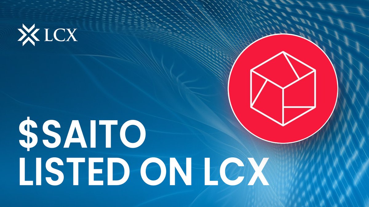 $SAITO is now live on LCX! 🎉

Saito simplifies all the challenges in #Web3 by thoroughly addressing the core issue of scalability. <a href="/SaitoOfficial/">Saito Network 🟥</a>

Sign up and Trade:
📈 $SAITO / $EUR: bit.ly/SAITOTRADE
🔍 Learn more: bit.ly/SAITOONLCX

Thread 🧵