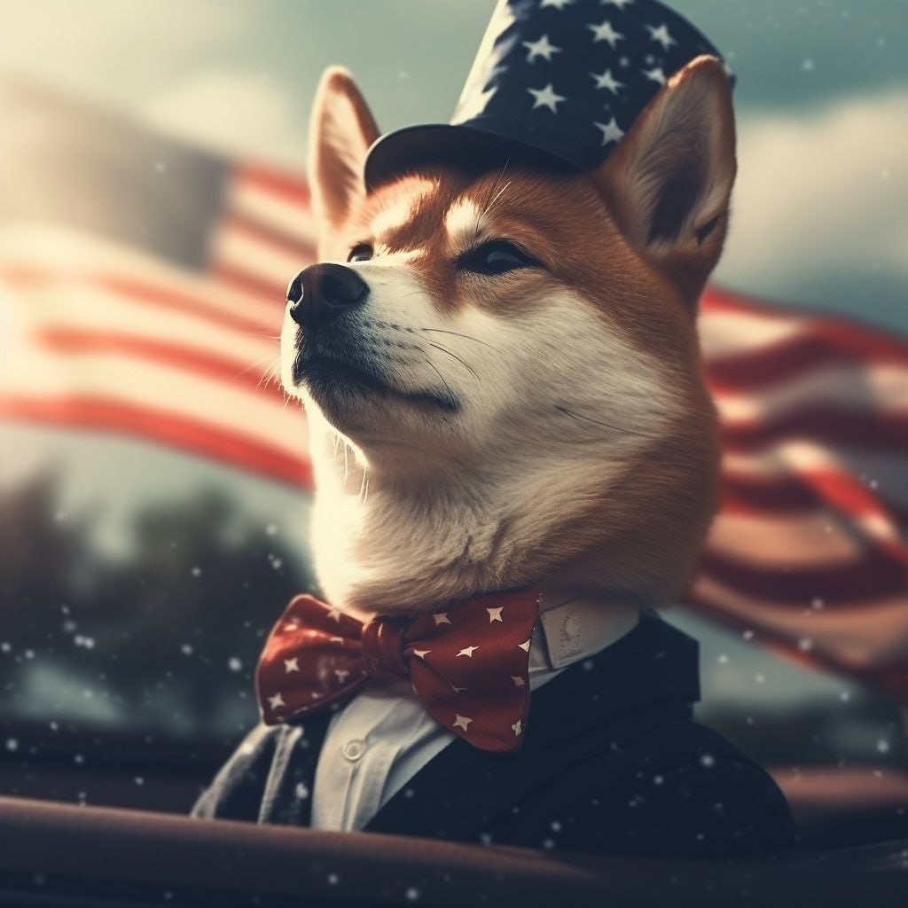 cemgofree's tweet photo. I couldnt think of a better fitting pet for the next president of the US as our pretty $USDOGE right here 🇺🇸🐶🚀 https://t.co/nGJm1K1ntq