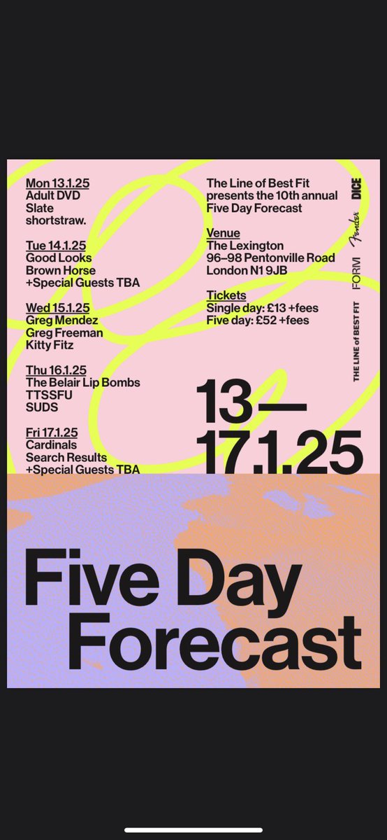 slate (@slatecaban) on Twitter photo happy to have been chosen to play <a href="/bestfitmusic/">THE LINE of BEST FIT</a> 2025 five day forecast at <a href="/thelexington/">The Lexington</a> in london on 13th January , alongside some class bands
tickets go on sale this wednesday at 10am x
📸 <a href="/samffoto/">sam stevens</a> happy to have been chosen to play <a href="/bestfitmusic/">THE LINE of BEST FIT</a> 2025 five day forecast at <a href="/thelexington/">The Lexington</a> in london on 13th January , alongside some class bands
tickets go on sale this wednesday at 10am x
📸 <a href="/samffoto/">sam stevens</a>