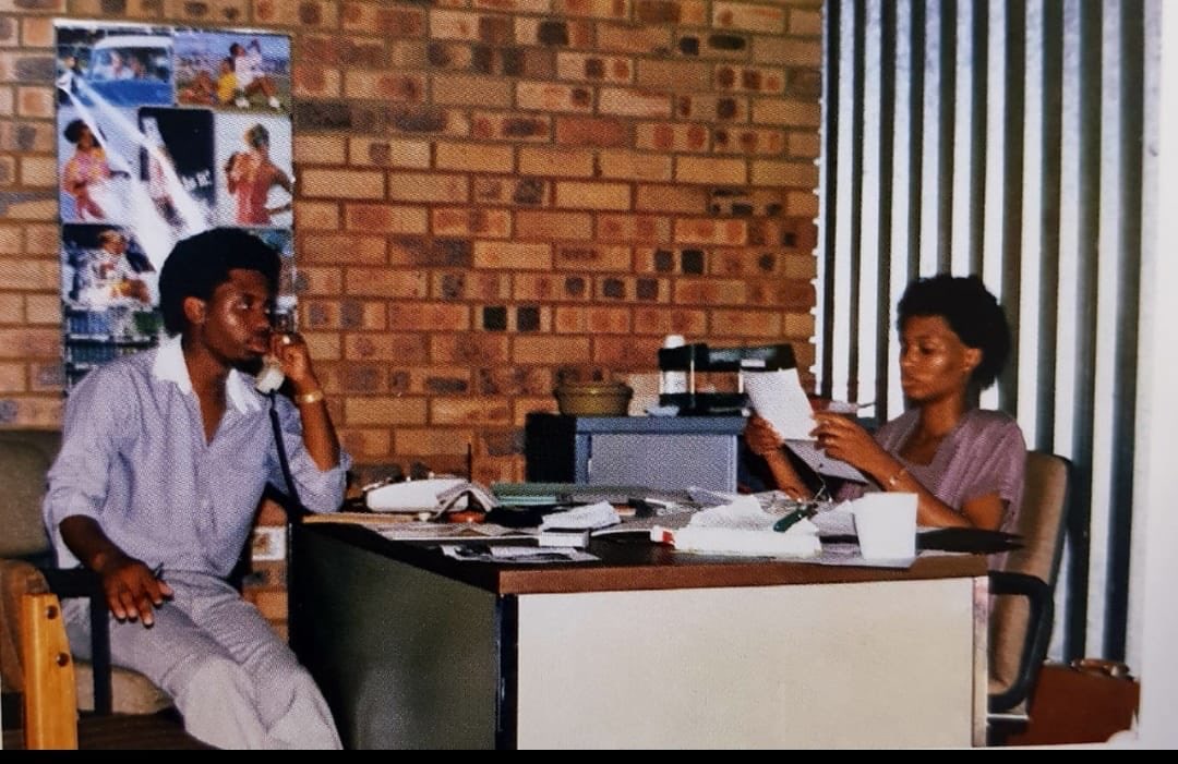 HermanMashaba's tweet photo. My wife and I in 1985, in our rented 200 square meter factory in Ga-Rankuwa Industrial Area.
Great memories of reflections. https://t.co/maugwPHhr5