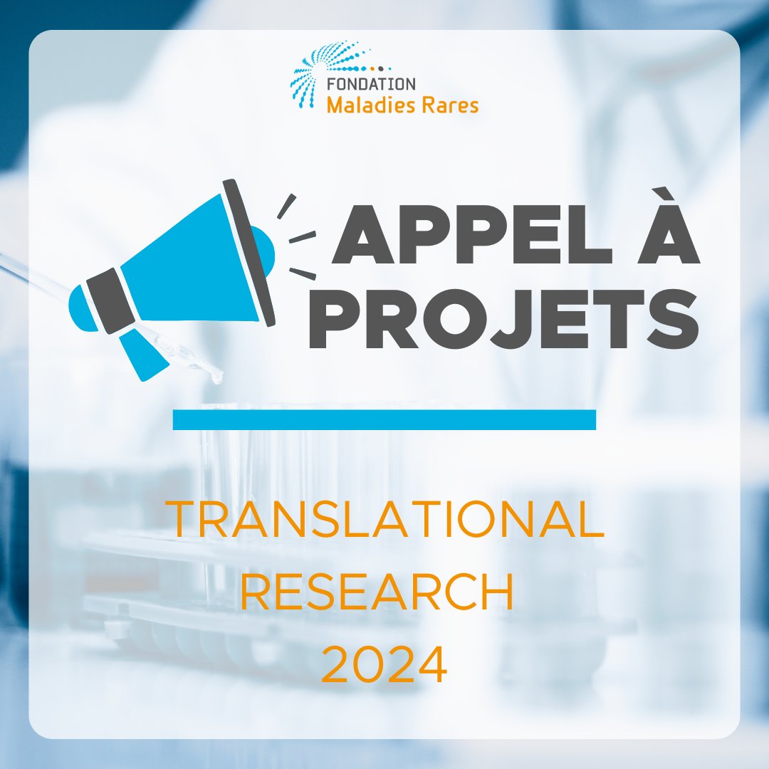 📢 La Fondation Maladies Rares a le plaisir de vous annoncer le lancement de son appel à projets 2024 pour soutenir les étapes pré-cliniques dans la recherche sur les maladies rares

Retrouvez le texte de l'appel à projets et candidatez ici 👉 lnkd.in/efJz7kfS