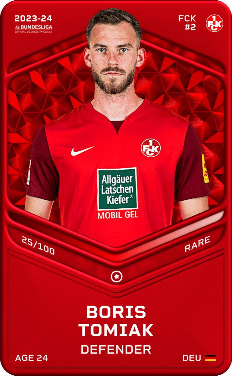 ⚽️Joueur de la GW #25 <a href="/Sorare/">Sorare</a>

🦾Ce week-end, la carte qui m'a fait gagner le plus de points est celle de Boris Tomiak !

🔢DS = 60 (1 tacle DD) / AA = 35.4  / Global = 95.4
💵2024 = 3.5>4€ / Classic = 2.2>3€ (limited)

❓Et vous, quelle est VOTRE carte #Sorare de la GW #25 ?