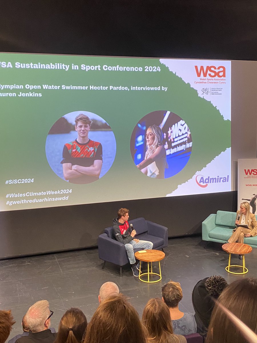 Really engaging and enjoyable discussion with Hector Pardoe on the impact sustainability is having on open water swimming. A great ambassador for <a href="/SwimWales/">Swim Wales</a> 

<a href="/WelshSportAssoc/">Welsh Sports Association</a> #SiSC2024 #WalesClimateWeek2024