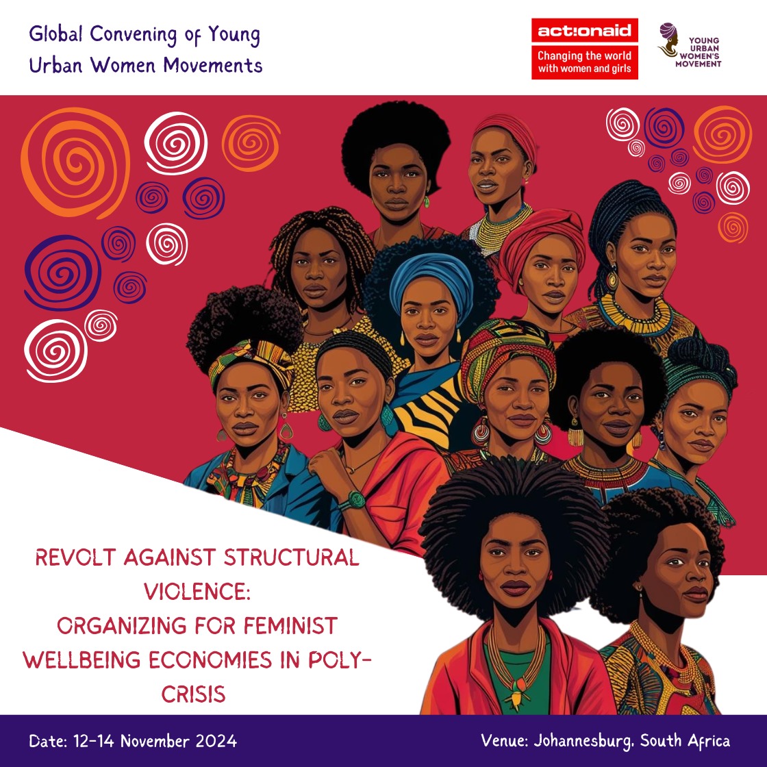 Revolting Against structural Violence and Organizing for feminist wellbeing economies 
.... Global convening of young urban women movement
#BeThere
#YUW2024 
#GlobalConvening
<a href="/ActionAid_Kenya/">ActionAid Kenya</a> <a href="/AA_SouthAfrica/">ActionAid South Africa</a> 
<a href="/YUWNairobi/">Young Urban Women Nairobi</a> 
<a href="/ayt_org/">Africa Youth Trust</a>