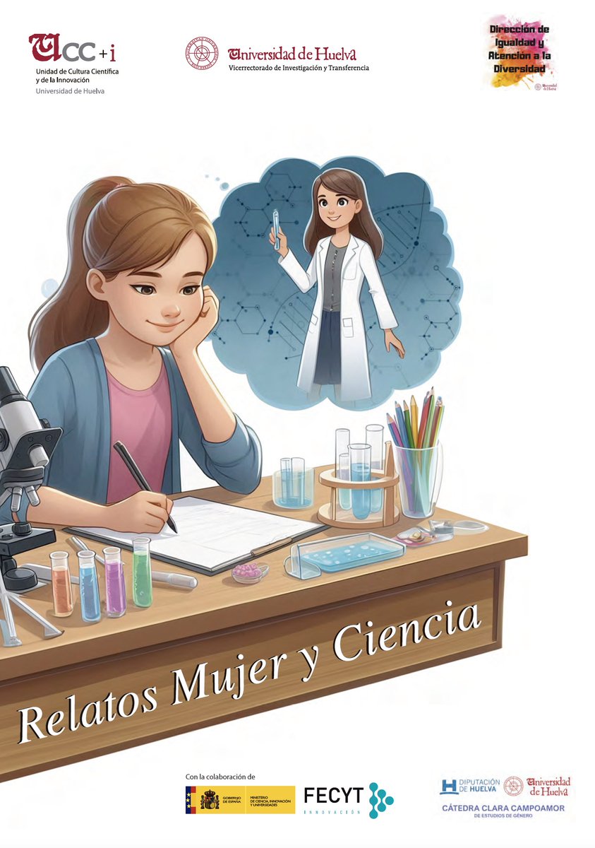Si eres estudiante de Educación Secundaria Obligatoria #ESO en #Huelva crea un relato corto sobre #mujeryciencia y podrás ganar un ipad, una tablet o un reloj digital. 

El relato debe contener entre 600 y 1.000 palabras

Bases: n9.cl/j26fb
