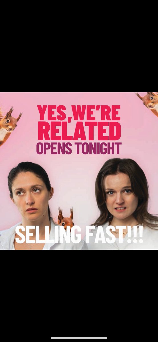 🐿️🎟️ Yes, We’re Related is SELLING OUT!!!! 

OPENING NIGHT <a href="/TheOtherPalace/">The Other Palace</a> and tickets are SELLING FAST!

⭐️⭐️⭐️⭐️ Fringe Minge
“The comedy you didn’t know you needed”

⭐️⭐️⭐️⭐️ The Real Chrisparkle 
“Quirky, fun and unpredictable”
