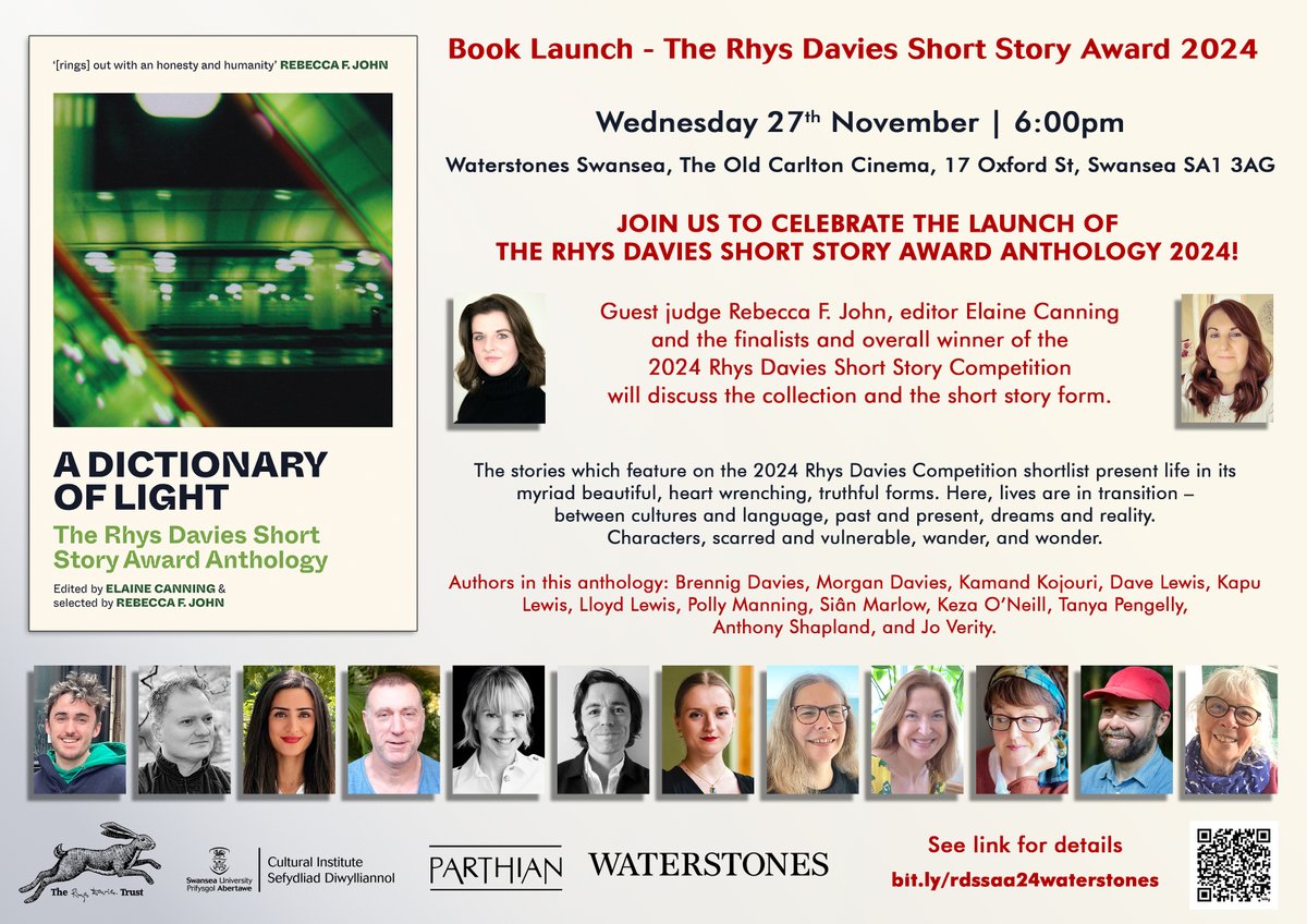Culture_SwanUni's tweet photo. 🎉📚 We'll be launching the 2024 Rhys Davies Short Story Award Anthology (Parthian Books) at Waterstones, Swansea on Wednesday 27th November at 6pm. 📚🎉

Hear from the featured writers, and celebrate their brilliant works. NO NEED TO BOOK!

ℹ️: https://t.co/xJoZlQPFaF https://t.co/SQMLmeJFZu
