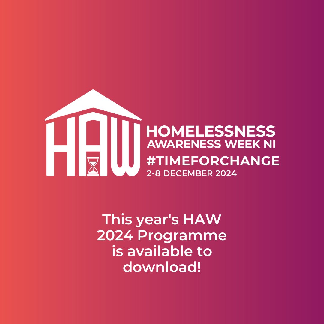 Homelessness Awareness Week is only a few days away!

Make sure to have a look at our programme outlining all the events taking place during the week.

#HAW24 #TimeforChange