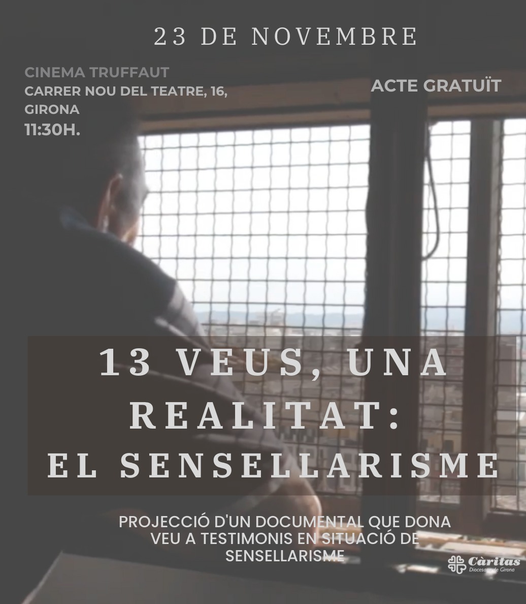 caritasgirona's tweet photo. SENSE LLAR | ✨ #CàritasJove presenta "13 veus, una realitat: el sensellarisme", un documental que mostra que no tenir llar no és només  dormir al carrer, sinó també viure en un pis massificat, estar en risc de desnonament o sota amenaça de violència  🏠👇 https://t.co/reU3k5sz5q