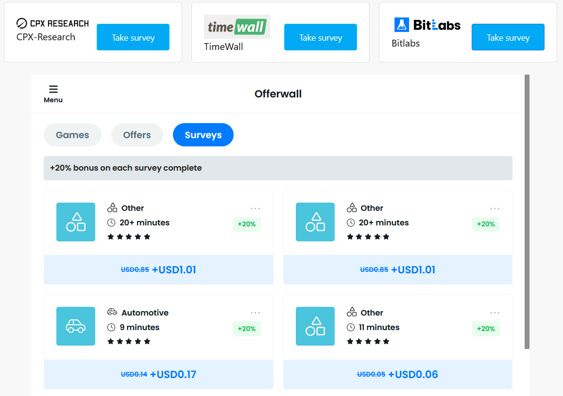 faucetnew's tweet photo. +20% BONUS on each survey complete on Bitlabs
👉👉 Join now https://t.co/27AjNCtY0a
#bnbpayu #bnbcrypto #bnbfaucets https://t.co/19LhCm79kN