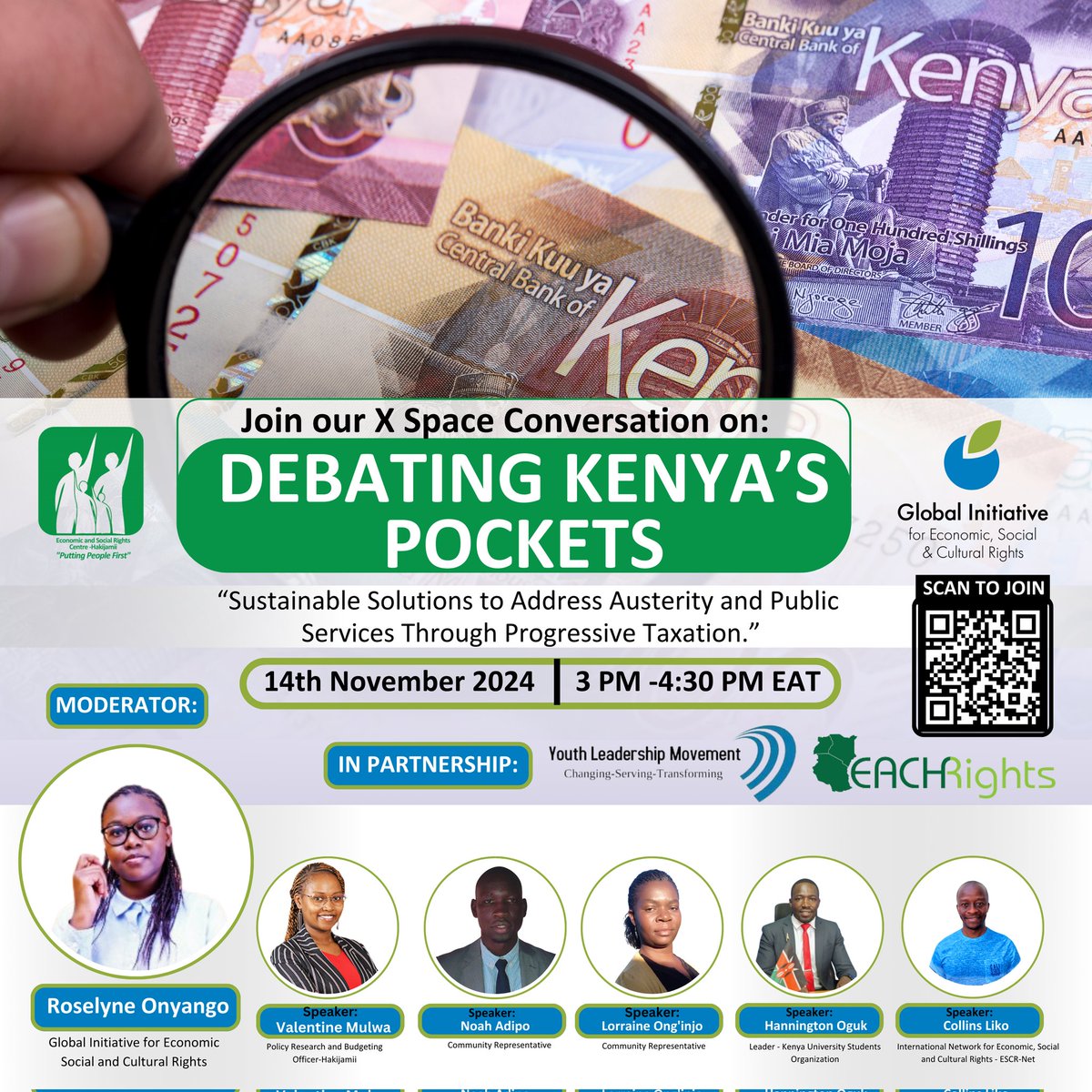 Set a reminder for our upcoming X Space in collaboration with <a href="/GIESCR/">GI-ESCR | giescr.bsky.social</a>  <a href="/EACHRights/">The East African Centre for Human Rights</a> <a href="/YouthLe32306163/">Youth Leadership Movement</a> 

Let's talk about Sustainable  Solutions to Address Austerity &amp; Public Services Through Progressive Taxation.  

🗓 14/11/2024
⏰️3-4 pm EAT

LINK:x.com/i/spaces/1djGX…