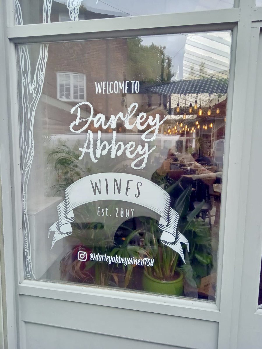 HardySignsLtd's tweet image. Proud to showcase our latest work! We teamed up with @StimulatinMinds to create bespoke window frosting for @darleyabbeywine 🍷✨ The result? A timeless, elegant look for the cooler season. 

@MarketingDerby 

#Signage #WindowFrosting #Derby