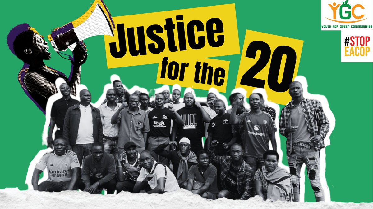 📢 Hoy se celebra la audiencia de 20 jóvenes activistas pacíficos, incluidos miembros de comunidades afectadas por las actividades petroleras de <a href="/TotalEnergiesUG/">TotalEnergies Uganda</a> y <a href="/CNOOCUgandaLtd/">CNOOC Uganda Limited</a>, arrestados por protestar contra #EACOP. #JusticeForThe20 #StopEACOP