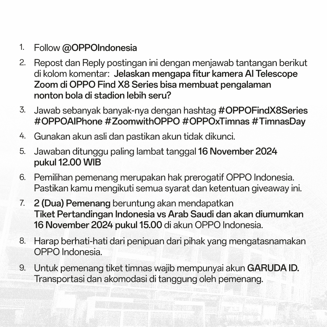 sebutir_baja's tweet image. bangga banget Oppo sekarang jadi partner resmi timnas indonesia! udah ngebayangin nih serunya nonton bola sambil zoom pake Oppo find x8 series, biar bisa liat aksi pemain lebih detail! #OPPOxTimnas