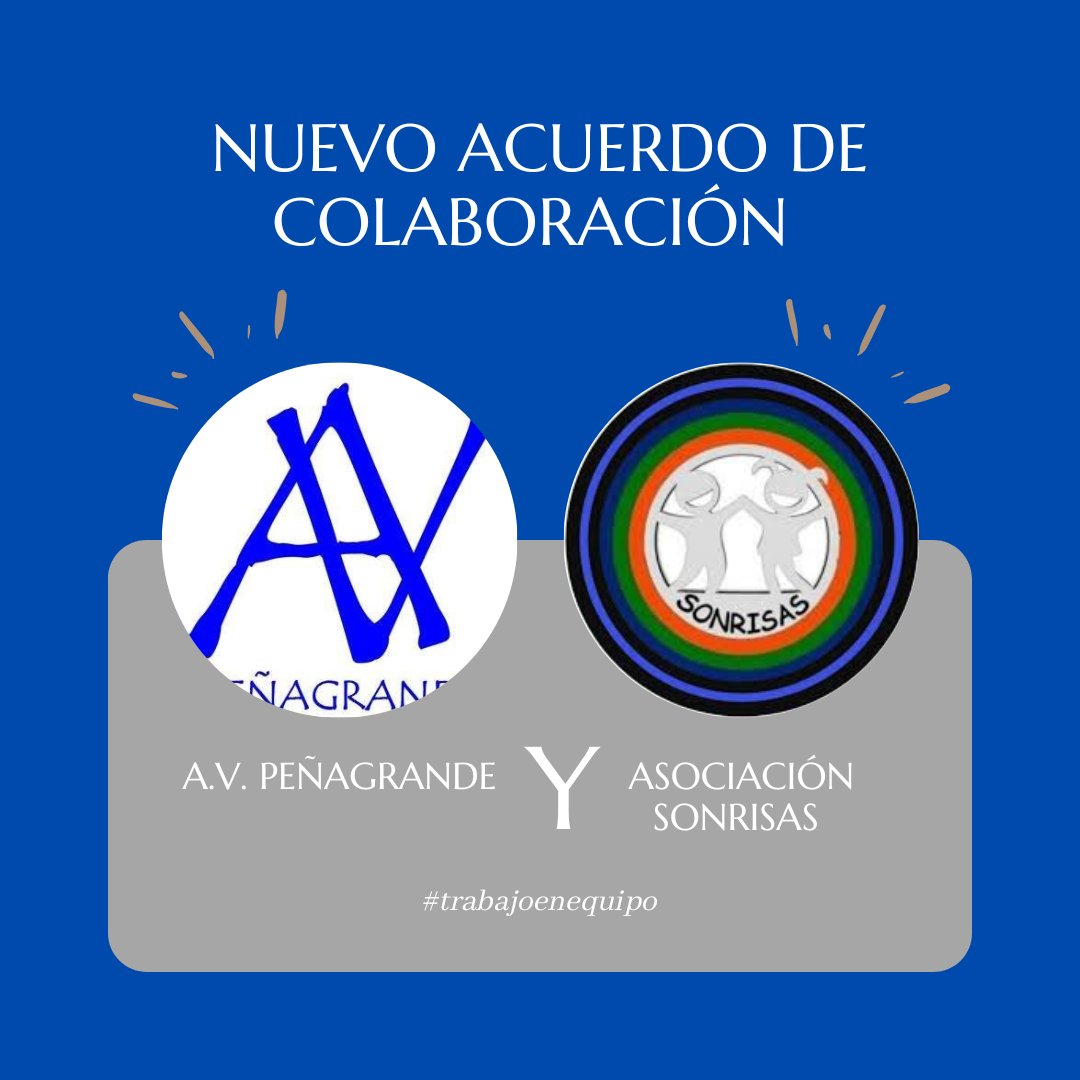AVPGRANDE's tweet photo. Comenzamos una nueva andadura!!  La Asociación comenzará a colaborar con la Asociación @Asc_SONRISAS . Gracias Chema por tu atención y preocupación por esta Asociación vecinal. https://t.co/XZBcrAljVX