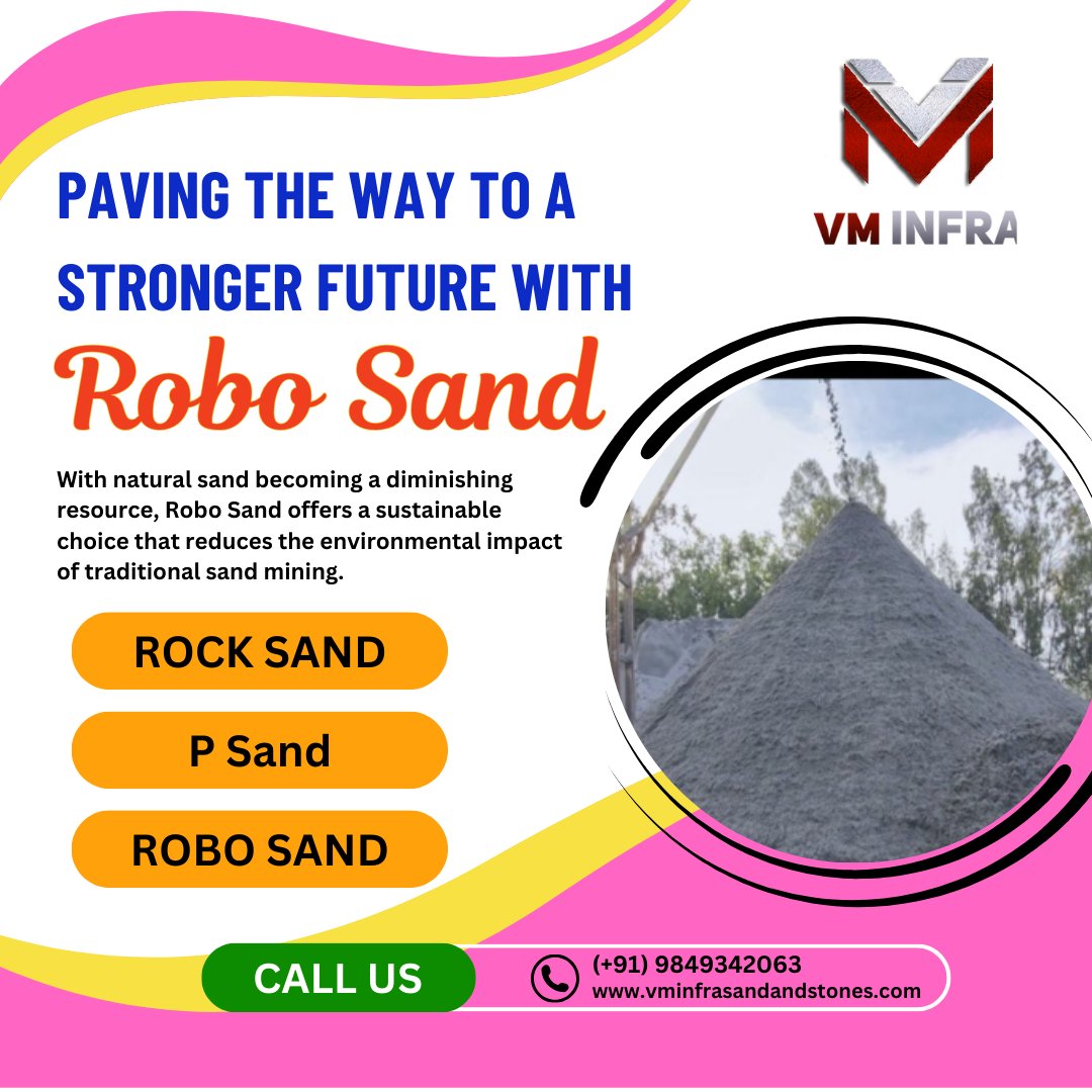 infra_vm's tweet image. Robo Sand’s engineered structure improves the longevity of concrete, providing strength that stands up to time . This reliability means fewer repairs, lower costs, and enduring safety in every build. #RoboSand #StrengthYouCanTrust
#BuildingWithStrength #SustainableConstruction
