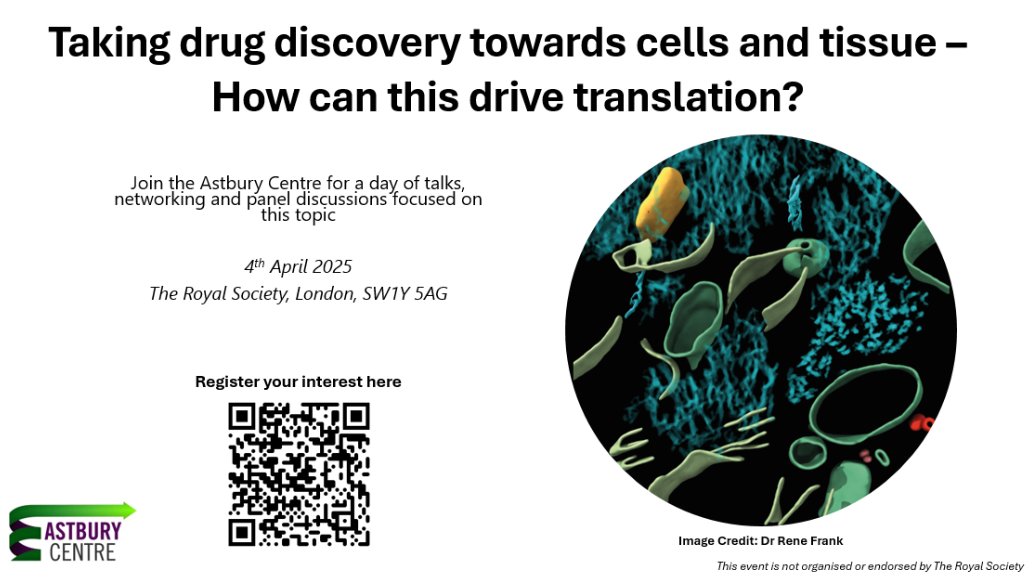 RadfordLab (@radfordlab) on Twitter photo Join the Astbury Centre for a day focused on taking drug discovery into cells and tissues with the aim of driving translation
Register your interest:
eventbrite.com/e/taking-drug-…
<a href="/AstburyCentre/">The Astbury Centre</a> Join the Astbury Centre for a day focused on taking drug discovery into cells and tissues with the aim of driving translation
Register your interest:
eventbrite.com/e/taking-drug-…
<a href="/AstburyCentre/">The Astbury Centre</a>