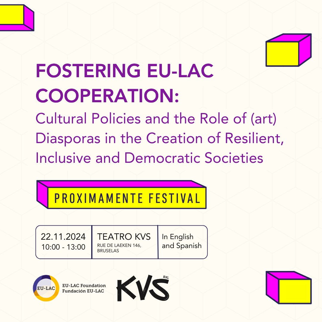 🎭Join us for our interactive panel “Fostering EU-LAC Cooperation: Cultural Policies and the Role of (art) Diasporas in the Creation of Resilient, Inclusive and Democratic Societies”.

Explore how art unites communities and builds resilience across the EU &amp; Latin America and the
