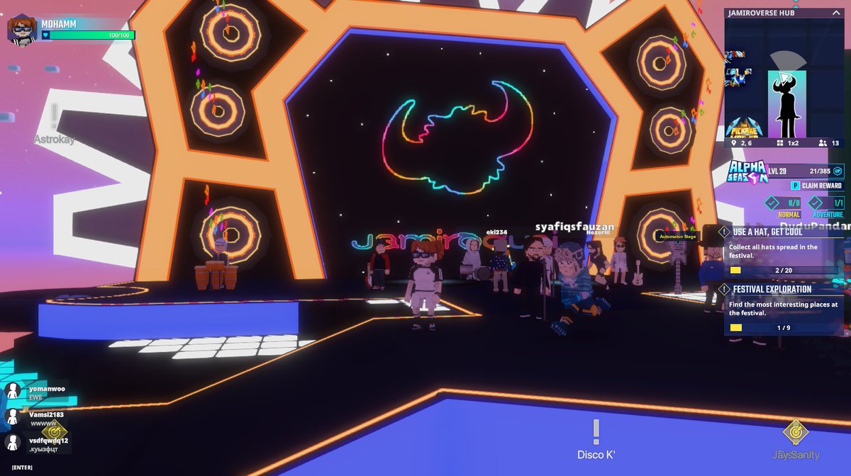 Vibin' out with <a href="/JamiroquaiHQ/">Jamiroquai</a> in <a href="/TheSandboxGame/">The Sandbox</a>. Talk about virtual insanity 🤪😵‍💫 <a href="/TheSandboxGame/">The Sandbox</a> register-landings.sandbox.game/alphaseason4-s… #TheSandbox #AlphaSeason4 #AS4SocialChallenge