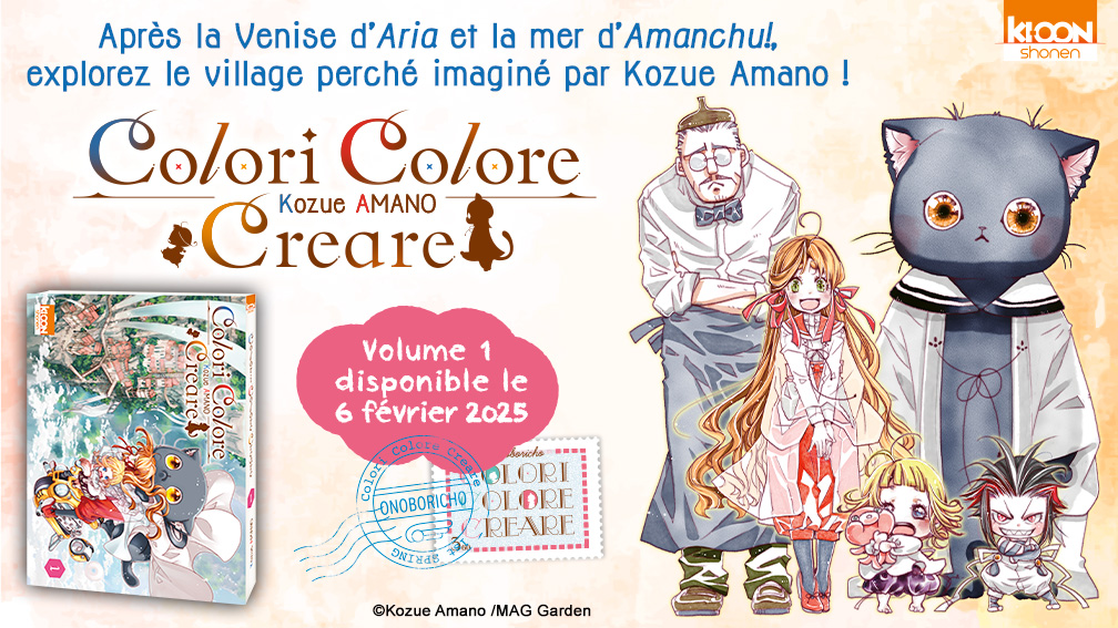 ki_oon_Editions's tweet image. [ ANNONCE LICENCE ] ...ou le merveilleux retour de Kozue AMANO !
Drôle, touchant, charmant… Tournez les pages de "Colori Colore Creare" et laissez la magie de l'autrice d'"Amanchu!" et d'"ARIA The Masterpiece" opérer.❤️

👉 Sortie le 6 février 2025