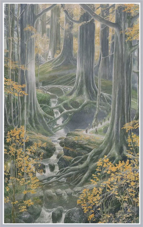Fellowship in Lothlorien, Alan Lee