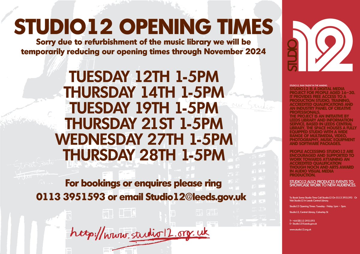 Temp Studio12 hours as we install New Music Library