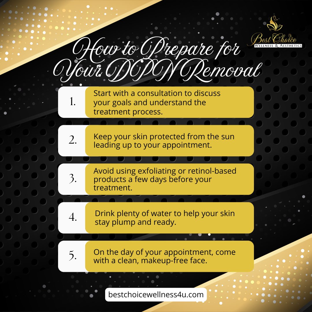 BWellness4u's tweet photo. ✨ How to Prepare for Your DPN Removal ✨

Thinking about removing those pesky Dermatosis Papulosa Nigra (DPN) spots? Here are some essential tips to help you get ready and ensure a smooth experience: https://t.co/EEMpiGFoZd