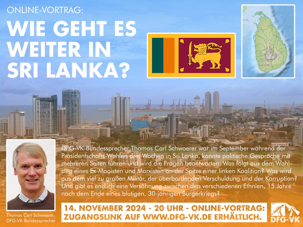 Am Donnerstag (Übermorgen) findet unsere Online-Veranstaltung über Sri Lanka statt! 🇱🇰 Schaltet ein! Die Zugangsdaten gibts auf unserer Website: dfg-vk.de/online-vortrag…