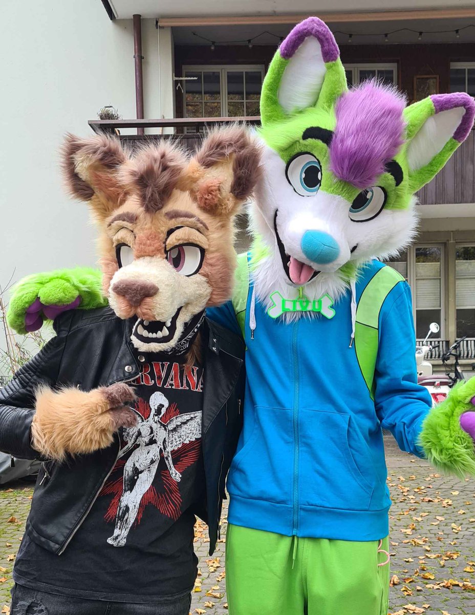 IdyllicMeadowz's tweet photo. Met this cute green fox on Sunday's Fursuitwalk in Bern 💚🍏

#FursuitFriday #furries #fursuiter #fursuit #furry https://t.co/wEtSFT56I1