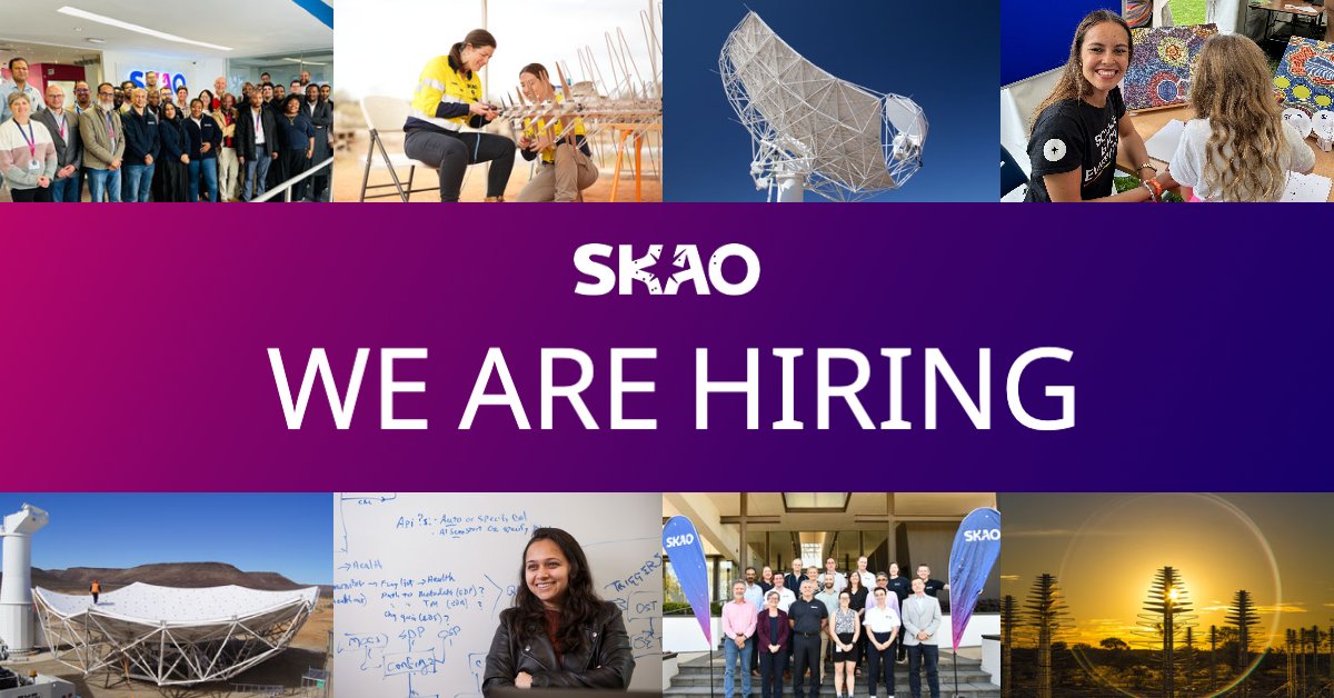 #SKAjobs: We're hiring – come and join our international team! 

✨ Product Manager, Control System Software
✨ Data Operations Software Developer
✨ SKA-Low Junior Project Manager
✨ SKA-Low HR Advisor

Explore our recruitment site: loom.ly/EoI9qqg