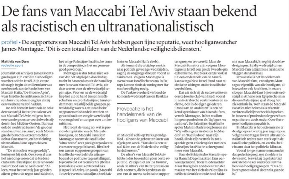 Kijk eens aan <a href="/trouw/">Trouw</a> doet ff niet mee met de zielige voetbalsupporters hoax. Kudo's.