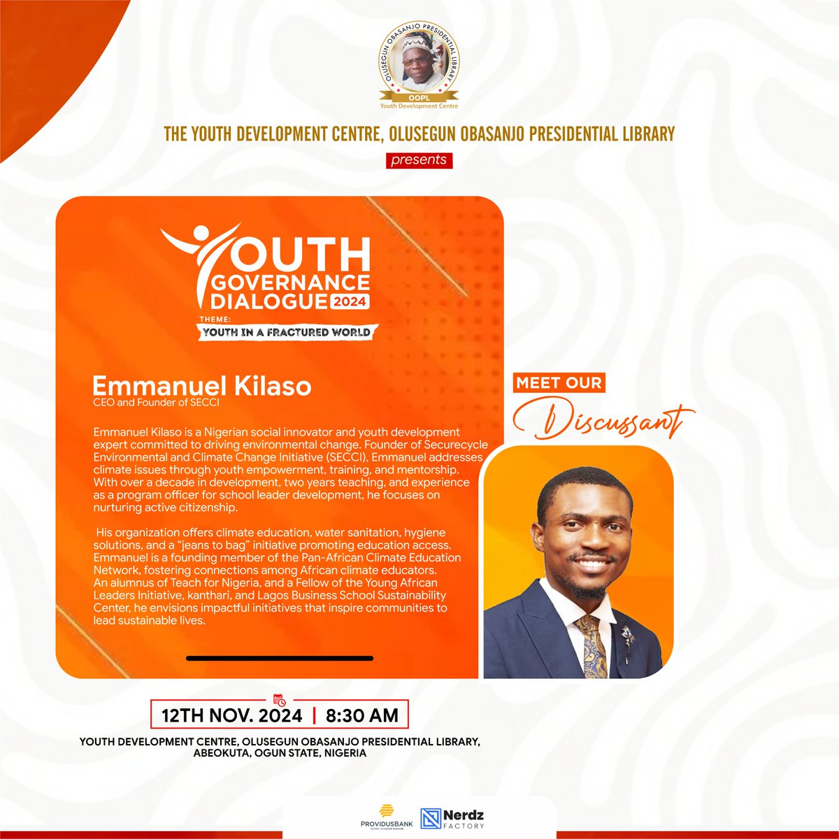 “If you don’t stand for something, you fall for anything” – Olusegun Obasanjo Meet our discussants and speaker as we welcome to another edition of the Youth Governance Dialogue #PresidentialYouthMentorshipRetreat #PYMR5 #MentorshipWithOBJ #YouthCentre #ooplydc