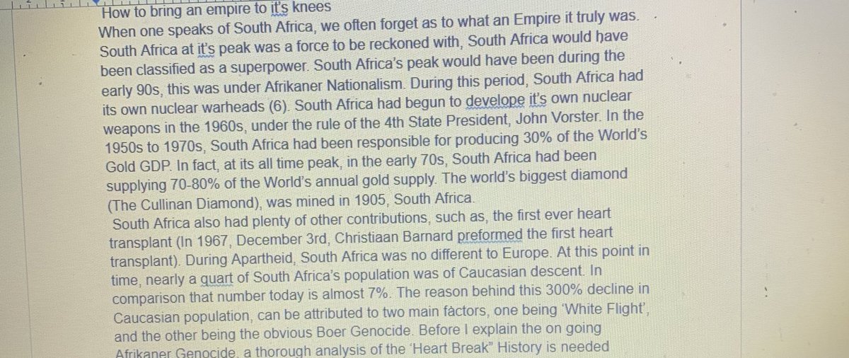 AryanAfrikaner's tweet image. I am writing a book of how I am going to save South Africa. The book explains the entire history of South Africa, it also speaks of the natural resources of the land.
(A small boring preview, both pictures are of different pages.)