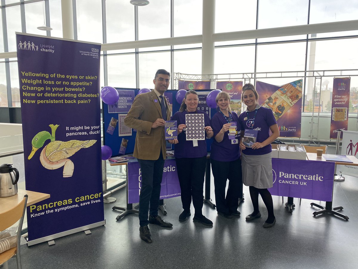 HPB Team at <a href="/UHNM_NHS/">UHNM NHS Trust 🏥</a>  are out and raising awareness of Pancreatic Cancer 💜💜💜