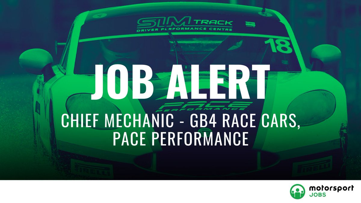 Motorsport_Jobs's tweet photo. Chief Mechanic @paceperformnce
Apply 🔗 https://t.co/dwlhrmBJAv
#motorsportjobs #motorsport #jobs #jobalert #autosport #jobsinmotorsport #hiring #paceperformance #GB4 #Ginetta #G56 #Junior #championship #racecars #Chief #no1 #mechanic #workshop #testing #preparation https://t.co/xFdqI2AfvT