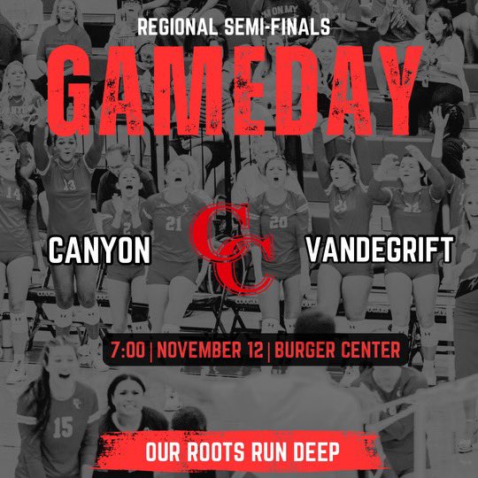 canyonVB's tweet photo. Sweet 16…let’s go‼️#OurRootsRunDeep @AthleticsCanyon @cisdnews @CanyonHS_ABC @canyonhscougars @BMar1842 @DavissonDustin @Marshakh10 https://t.co/oSzoM4azuu