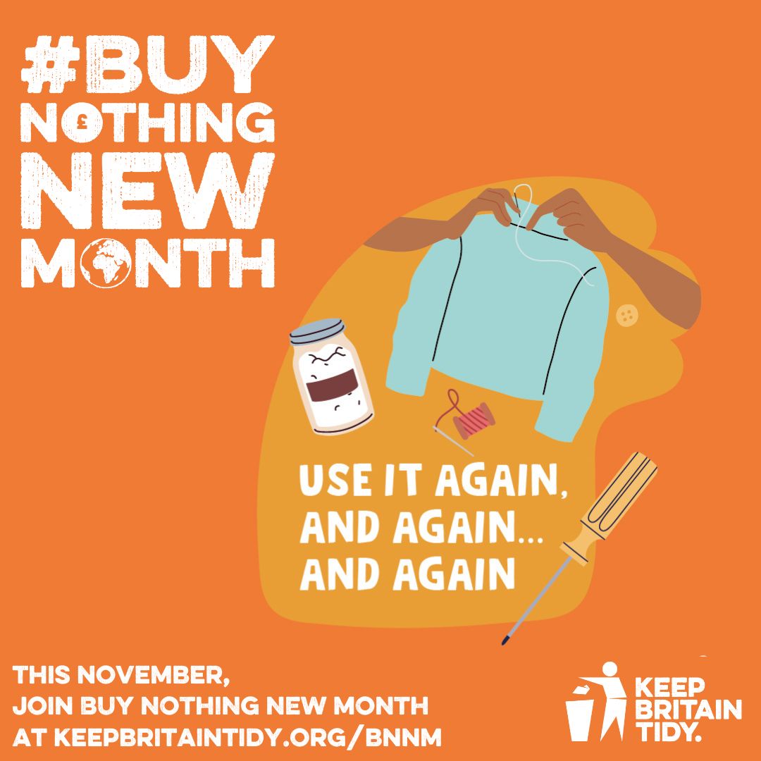 69% of UK adults say they try to repair or find another use for an item before throwing it away! Upcycling and mending helps to save pennies and protect the planet.

Sign up for @Keep BritainTidy's #BuyNothingNewMonth and make the most of your stuff: buff.ly/3Asyvup