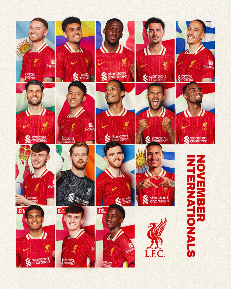 LFC's tweet photo. Best of luck to the Reds in action during the upcoming internationals 🙌🌎 https://t.co/6hyhVPLEg4