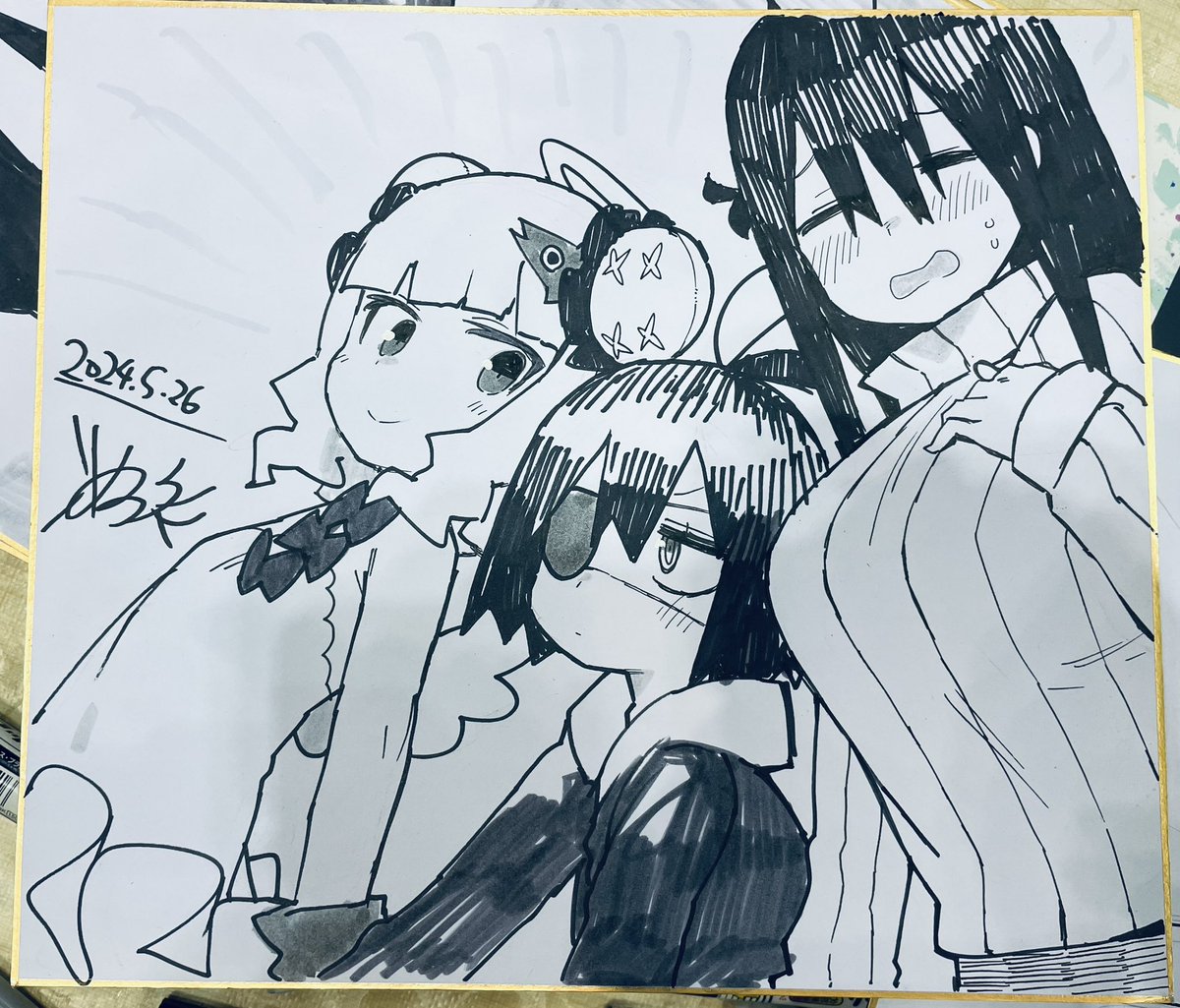 11月17日のコミティア150で色紙のコミッションやります!
ご希望の方はDMかメールで事前予約お願いします。
色紙サイズは247×212で、1枚1キャラ3000円、+1000円で1キャラ追加できます(1枚に合計3キャラまで)
細かい構図の指定は出来ません。 